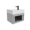 Castello Usa Nile 24-inch Gray Vanity Set with White Top and Black Handles CB-MC-24G-BL-2053-WH - alternate 3